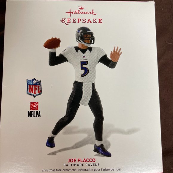 HALLMARK Christmas Holiday Tree Ornament Baltimore Ravens Flacco NEW in box NFL - Picture 1 of 3